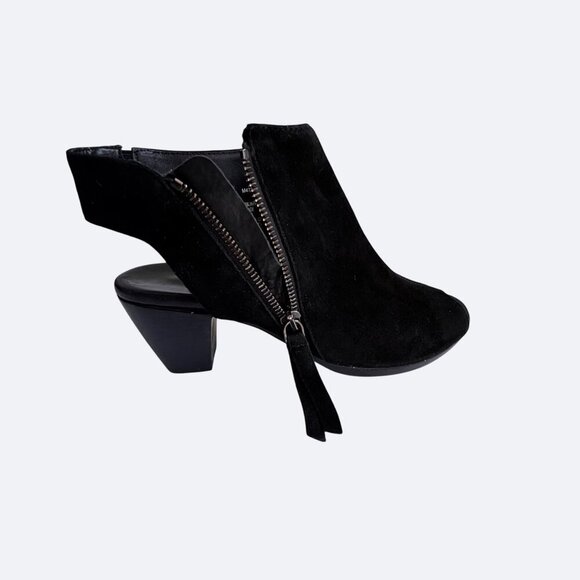 Munro NAKITA Leather Suede Boot Bootie Size 7.5M Black Heel Open Retail $220 EUC - Picture 6 of 10